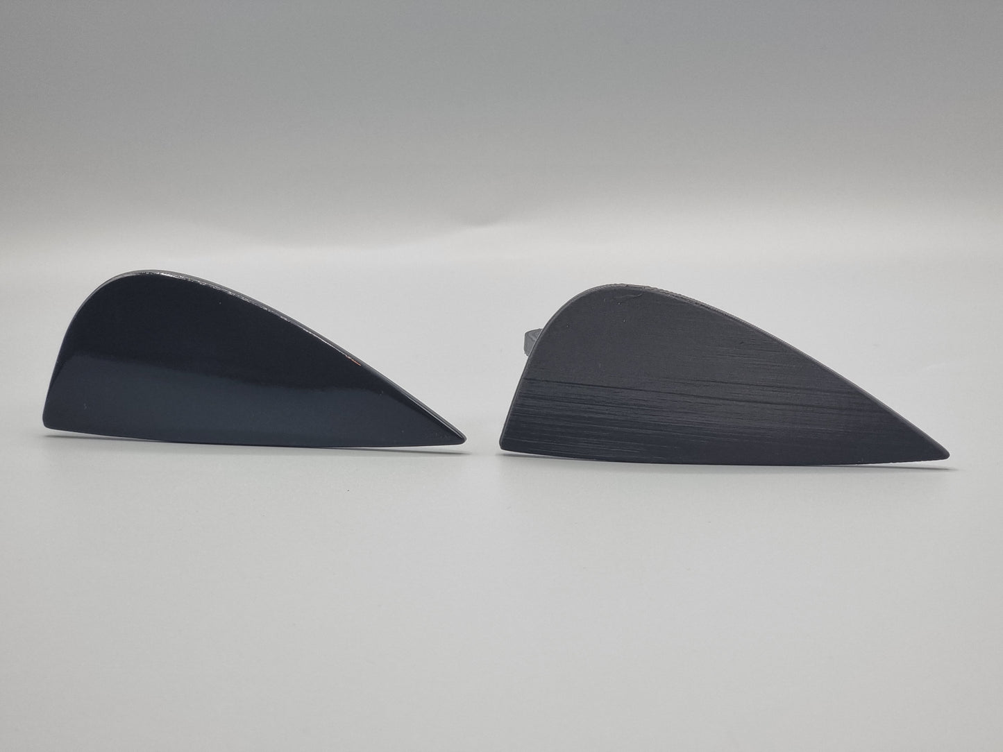 Painted on the left, unpainted on the right