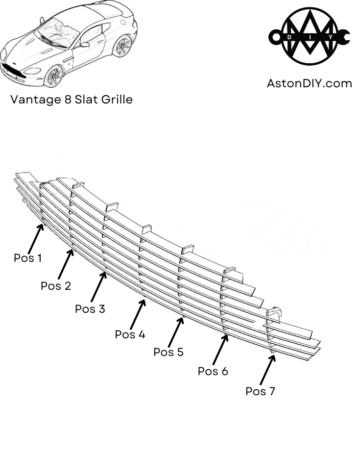 Aston Martin Vantage 8 Slat Grille Support